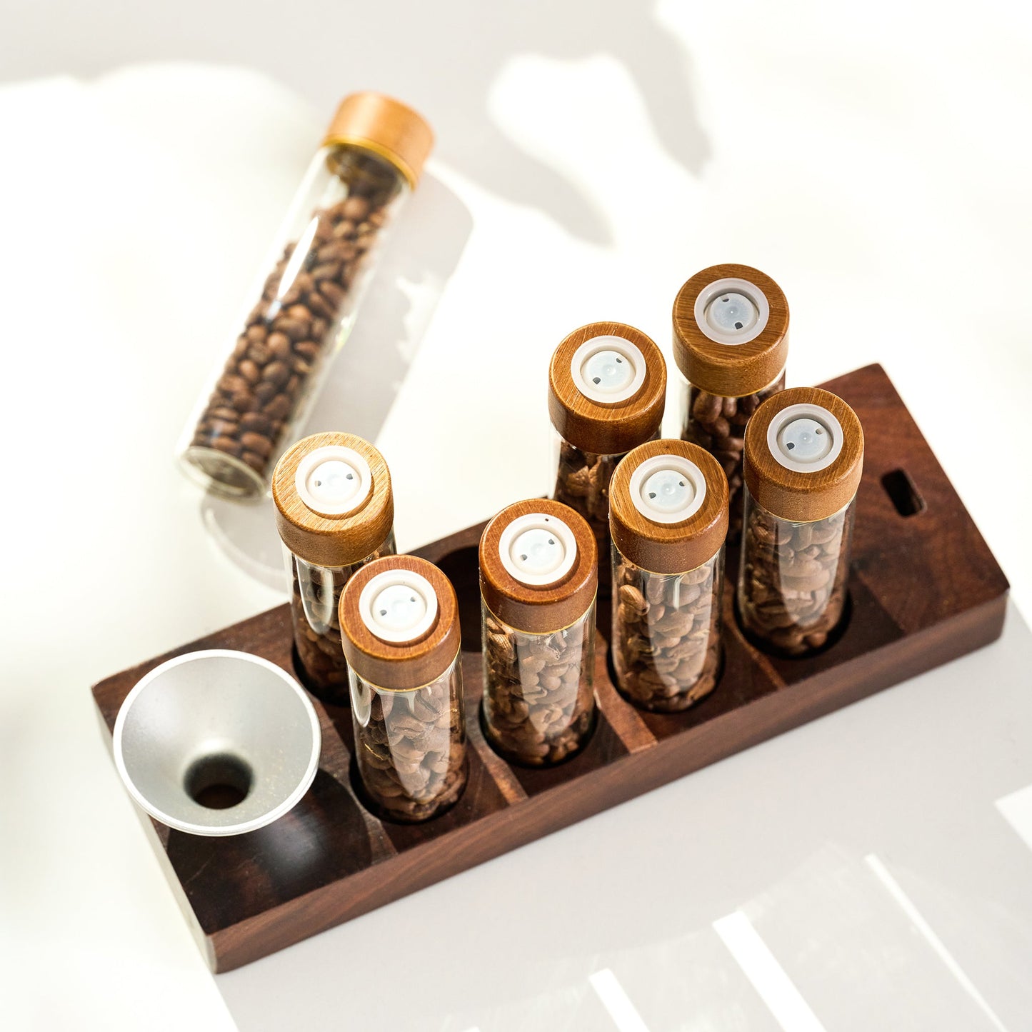 Coffee Bean Storage Set with Walnut Wood Stand (Coming Soon)
