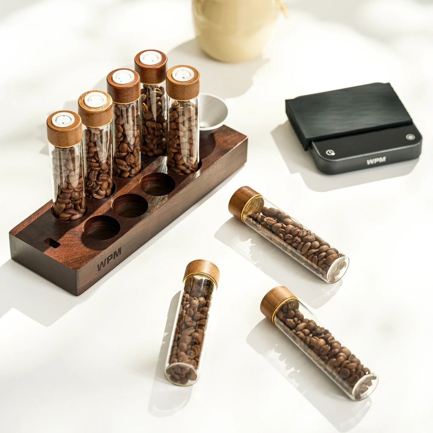 Coffee Bean Storage Set with Walnut Wood Stand (Coming Soon)