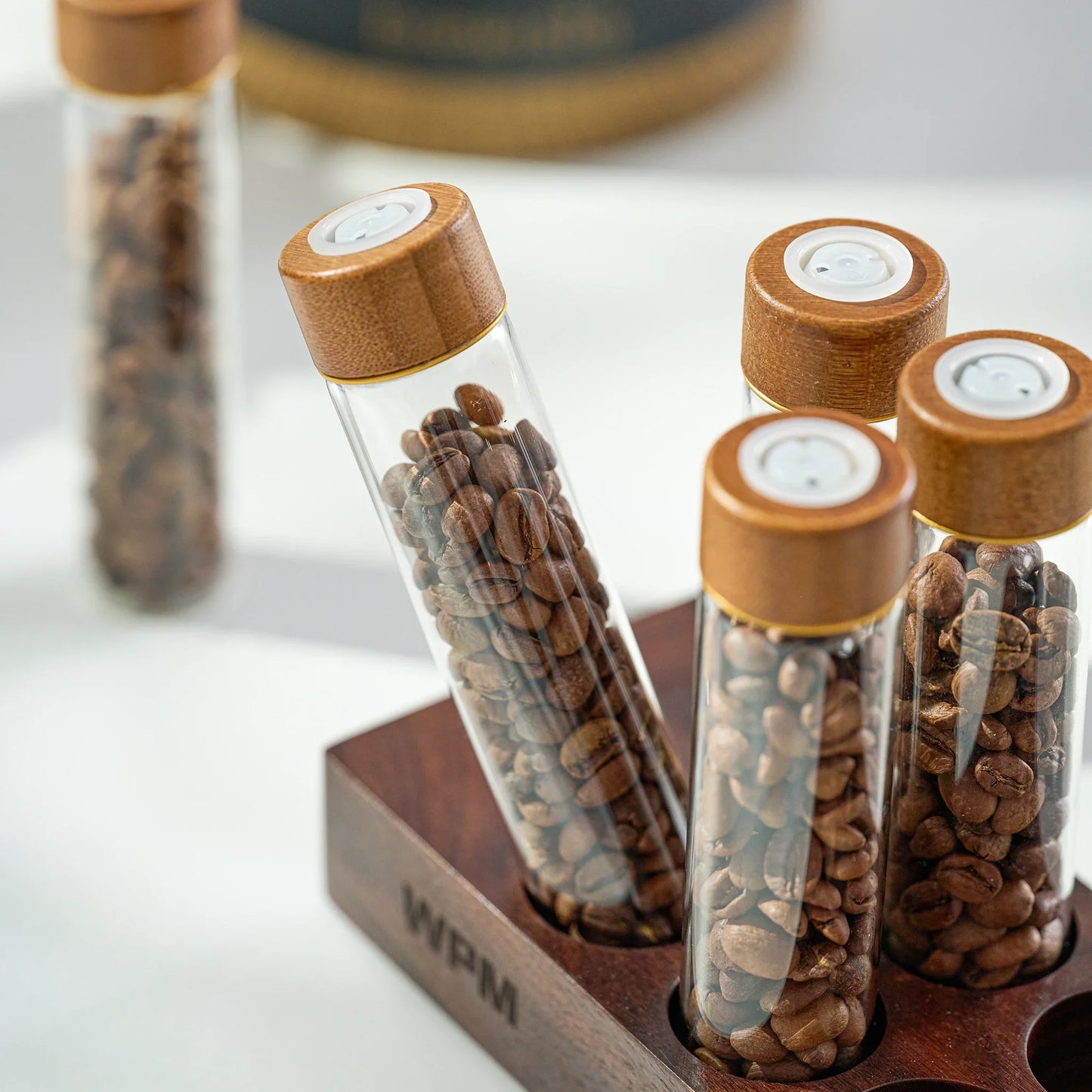Coffee Bean Storage Set with Walnut Wood Stand (Coming Soon)